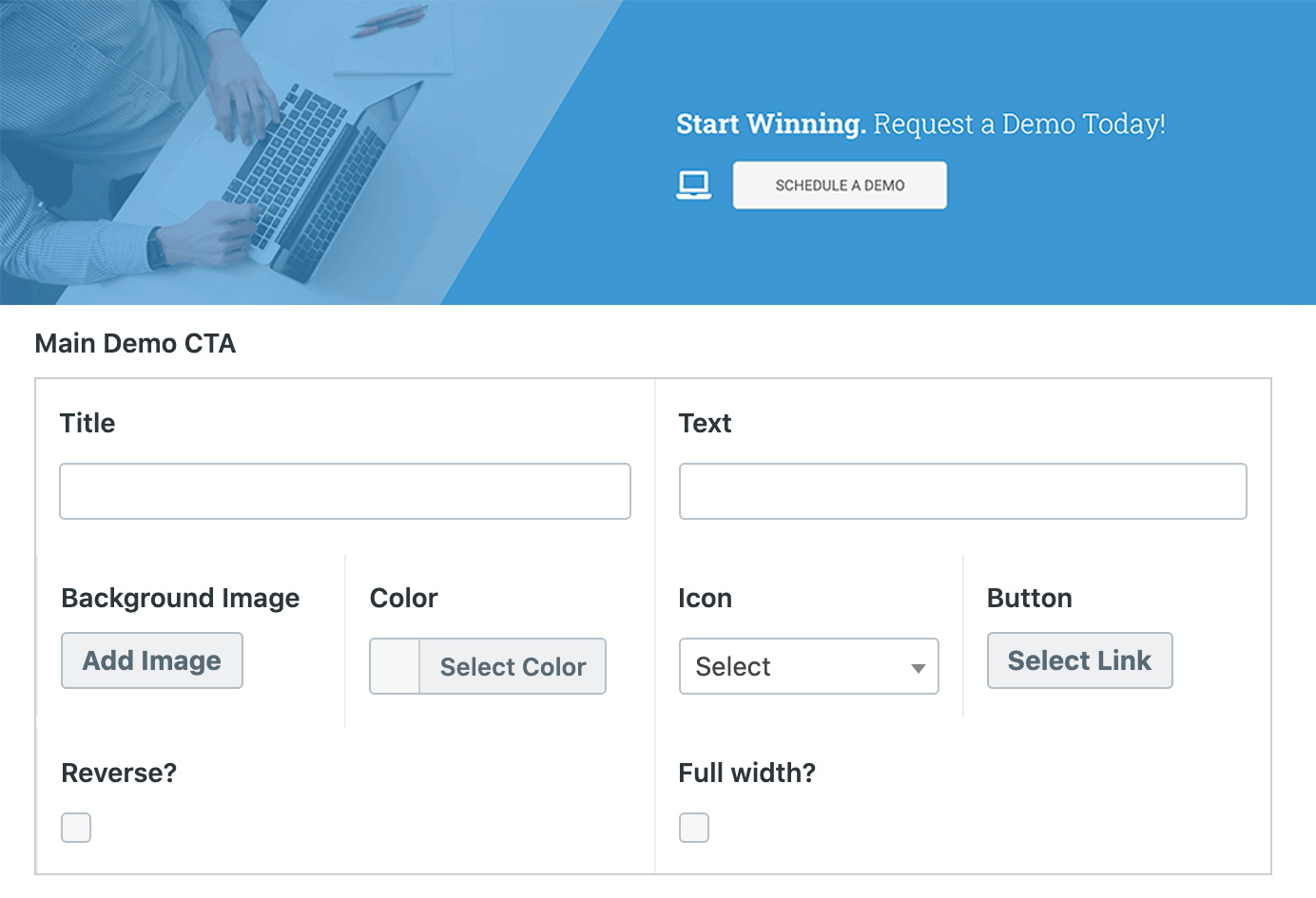 Cta Layer Sample Wordpress Custom Themes Section